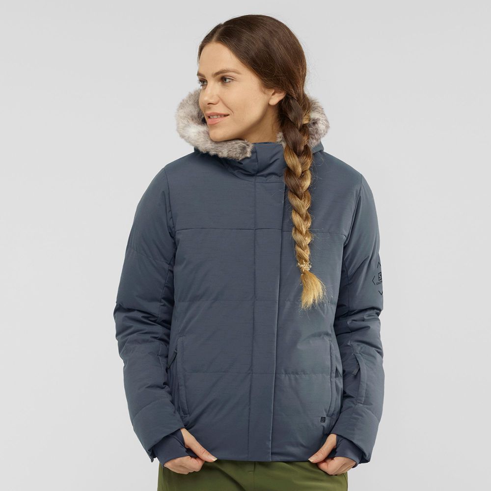 Veste De Ski Salomon Femme Grise - Salomon SNUGGLY WARM W - France (2956-CXQUF)